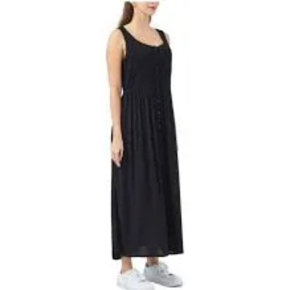 Frye Women's Button Front Sleeveless Midi Dress Elegant Black